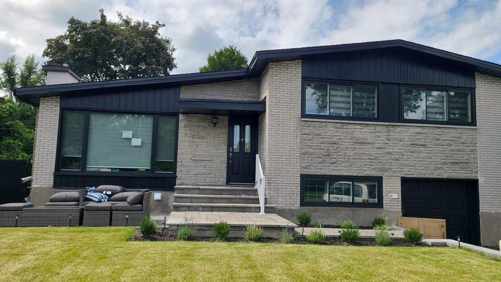 maison moderne brique couleur noir gris